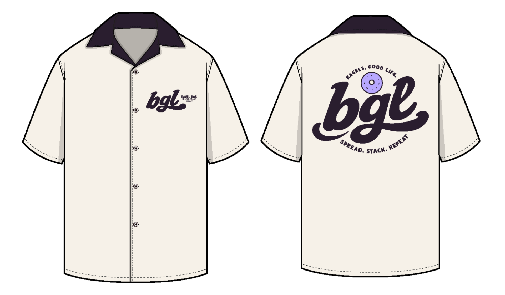 bgl retro bowling shirt front and back