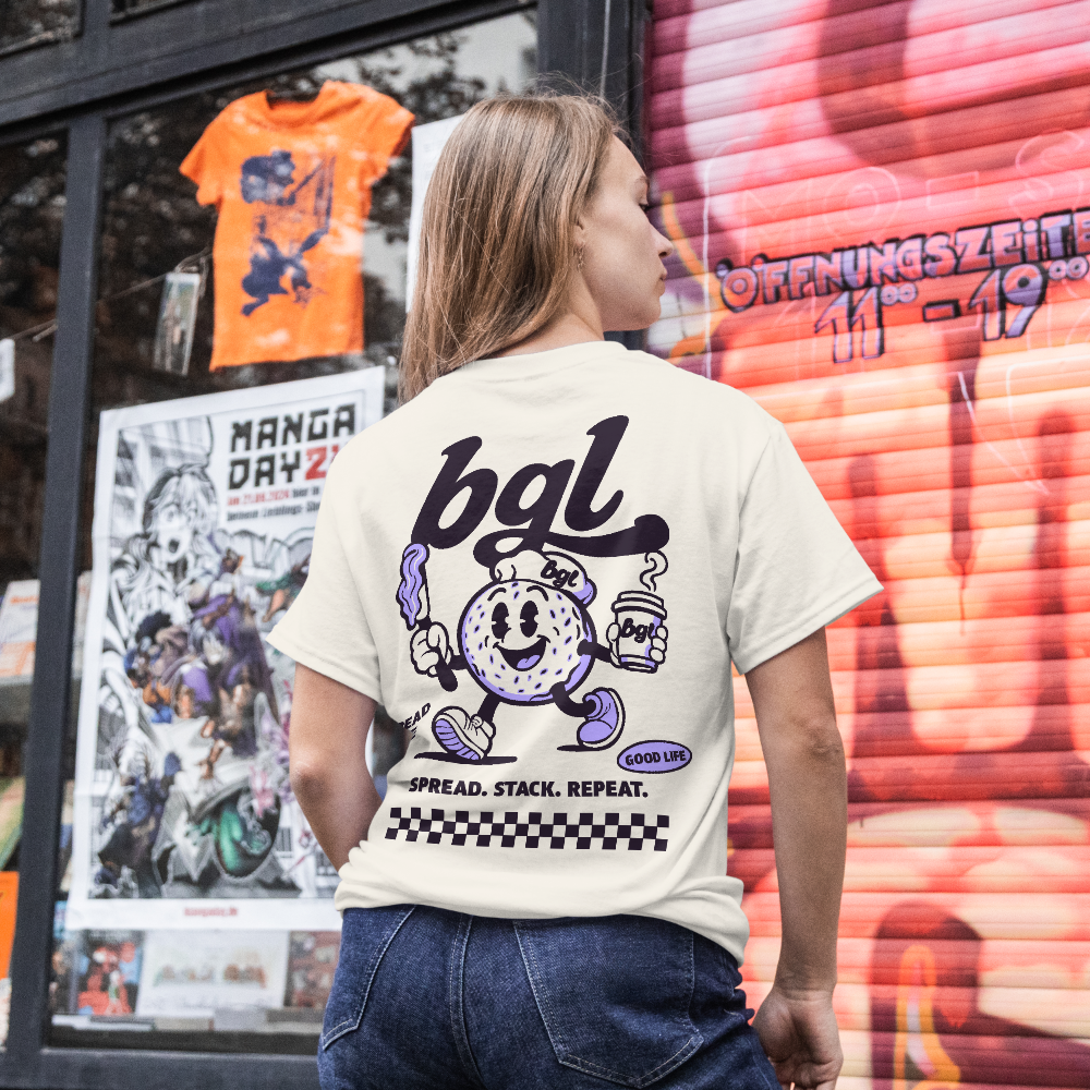 bgl cream tee with mascot back print